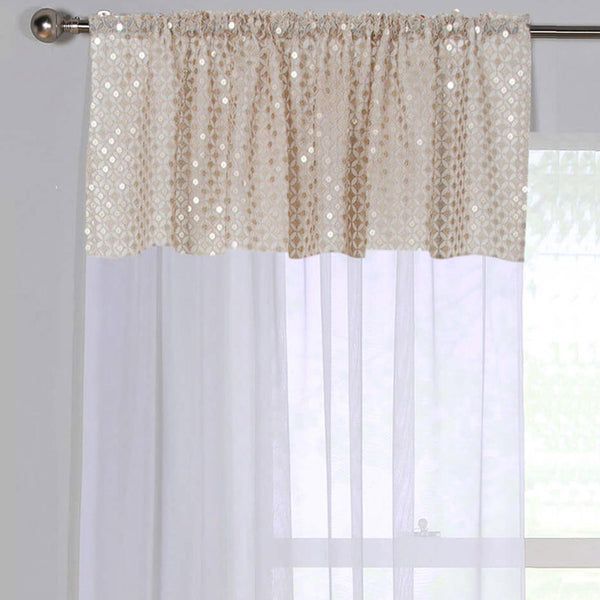 Selina Sequin Voile Curtain Panel Gold - Ideal