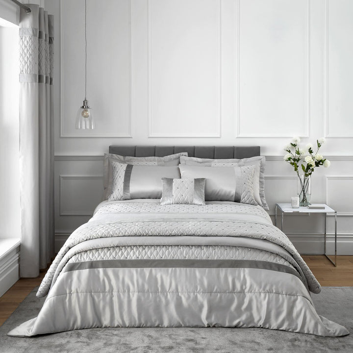 Sequin Cluster Pillowsham Pair Silver Grey - Ideal