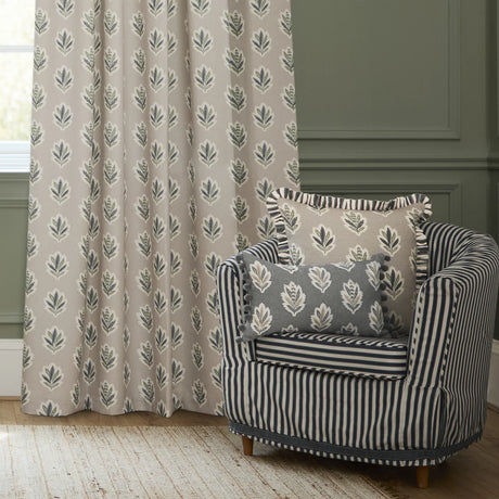 Sessile Leaf Flax Pencil Pleat Curtains - additional product view 3