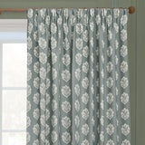 Sessile Leaf Delph Blue Pencil Pleat Curtains - additional product view 2