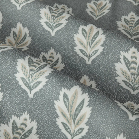 Sessile Leaf Delph Blue Pencil Pleat Curtains - additional product view 4