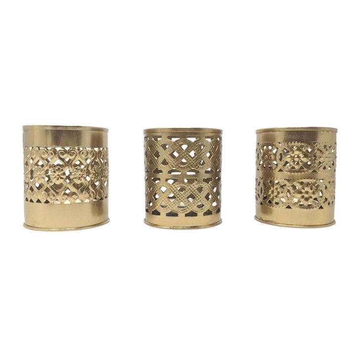 Set of 3 Tangier Gold Tealight Holders - Ideal