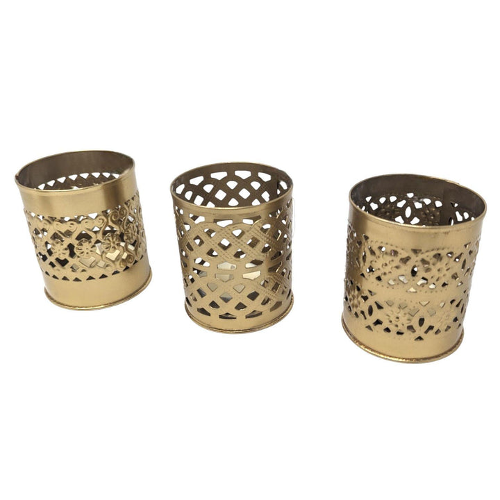 Set of 3 Tangier Gold Tealight Holders - Ideal