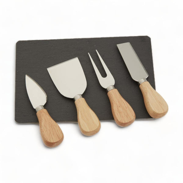 Set of 4 Cheese Knives + Slate Tray - Ideal