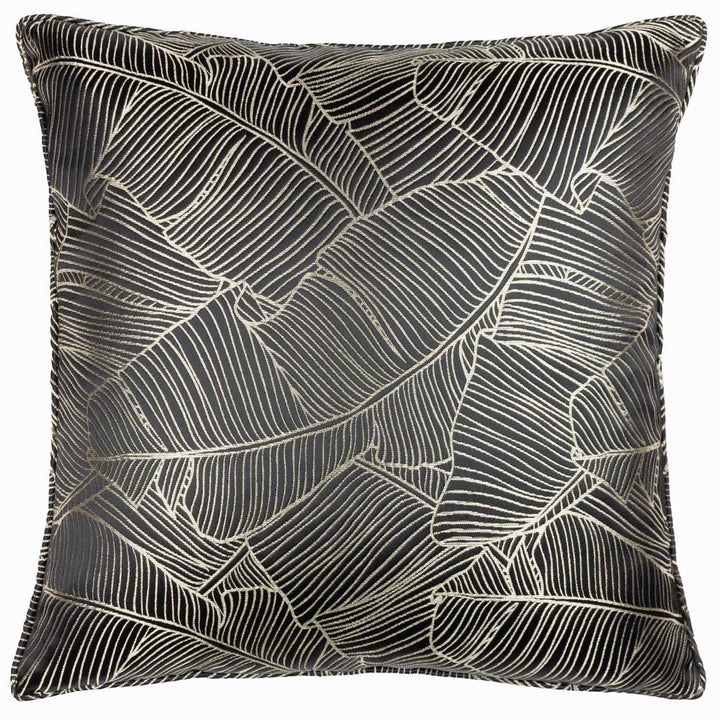 Wylder Seymour Black Woven Jacquard Cushion Cover 50cm x 50cm (20"x20") Cushion Cover Wylder   