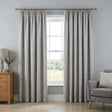 Galaxy Dim Out Woven Thermal Pencil Pleat Curtains - Silver
