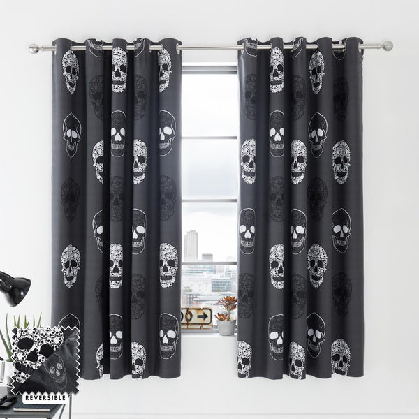 Skulls Eyelet Curtains - Ideal