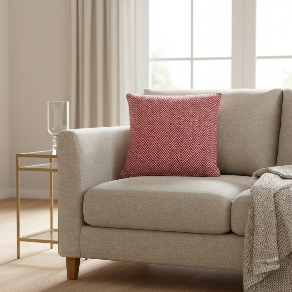 Skye 100% Cotton Red Cushion Cover 17" x 17