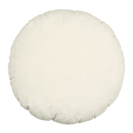 Fusion Soleil Embroidered Sun Yellow Cotton Round Filled Cushion 4