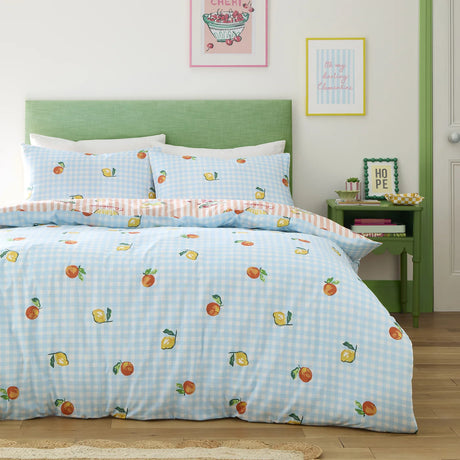 Fusion Summer Fruits Fruit & Stripe Print Duvet Cover Set 2
