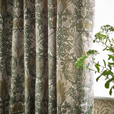 Snakeshead Sunflower / Stone Thermal Blackout Dimout Pencil Pleat Curtains - additional product view 2