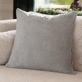 Snowflakes Faux Fur Cushion Cover Grey 50 x 50cm - image 1