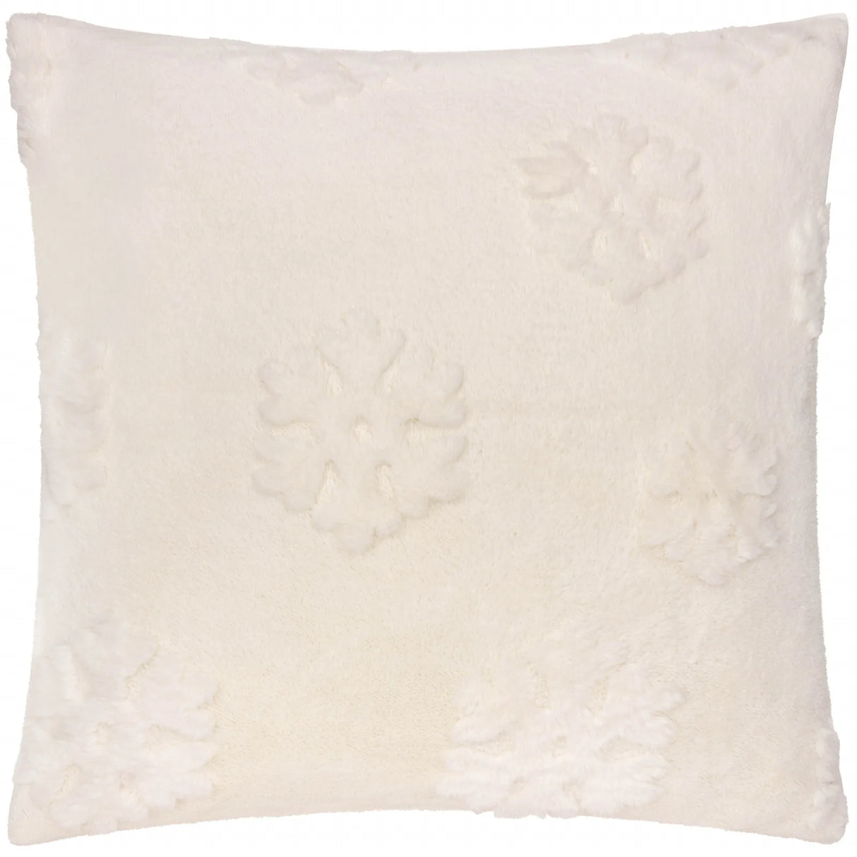 Snowflakes Faux Fur Cushion Cover Snow White 50 x 50cm - image 2