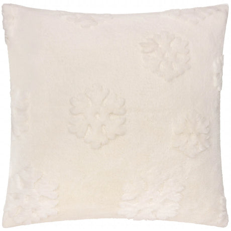 Snowflakes Faux Fur Cushion Cover Snow White 50 x 50cm - image 2
