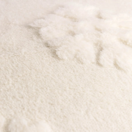 Snowflakes Faux Fur Cushion Cover Snow White 50 x 50cm - image 4