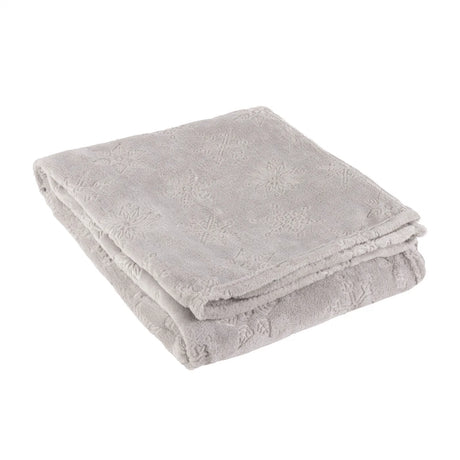Snowflakes Soft Flannel Fleece Throw Grey 140 x 180cm - image 2