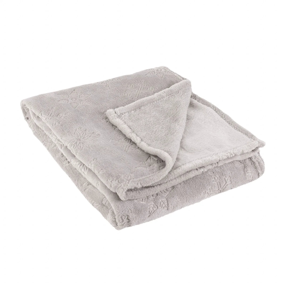 Snowflakes Soft Flannel Fleece Throw Grey 140 x 180cm - image 3