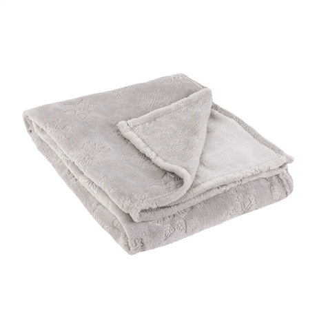Snowflakes Soft Flannel Fleece Throw Grey 140 x 180cm - image 3
