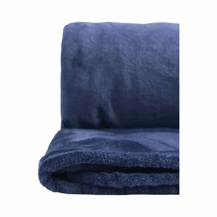 Snug Flannel Fleece Blanket Super Soft Throw in Navy Blue - Ideal