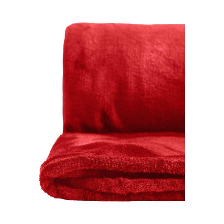 Snug Flannel Fleece Blanket Super Soft Throw in Red - Ideal