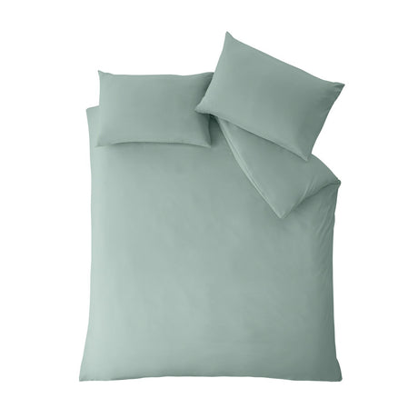 Catherine Lansfield So Soft Non-Iron Duvet Cover Set with Pillowcase Green