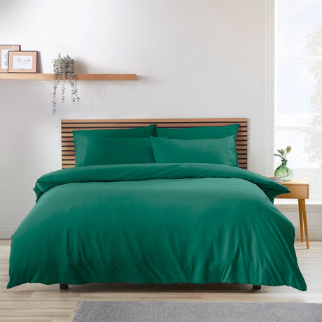 Catherine Lansfield So Soft Non-Iron Duvet Cover Set with Pillowcase Teal Green