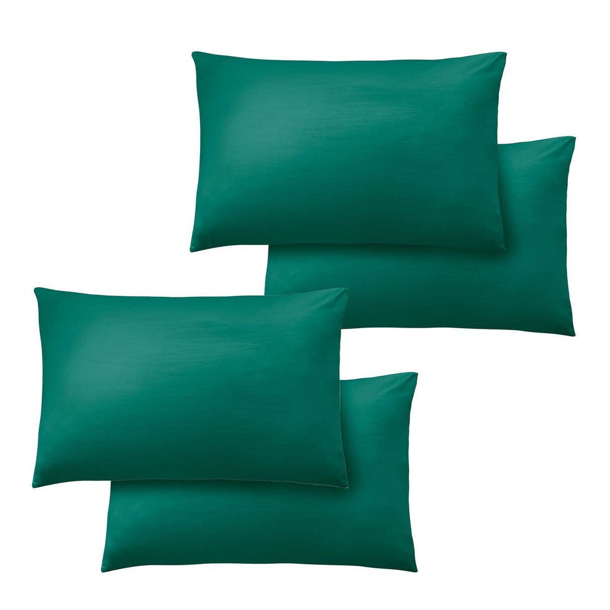 Catherine Lansfield So Soft Non-Iron Standard Pack of 4 Pillowcases Teal Green
