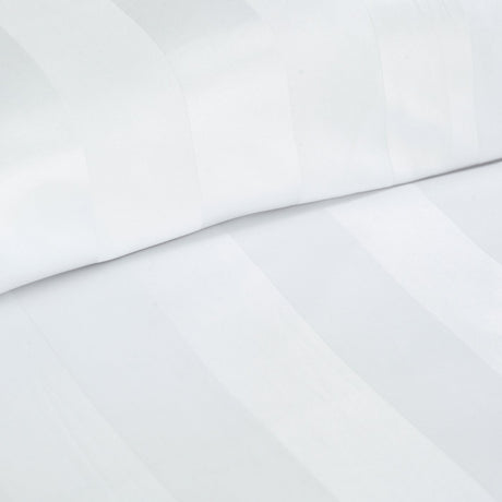 Catherine Lansfield So Soft Satin Stripe Duvet Cover Set with Pillowcase White