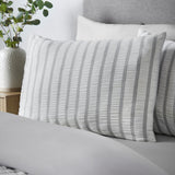 Catherine Lansfield So Soft Seersucker Stripe Duvet Cover Set with Pillowcase Grey