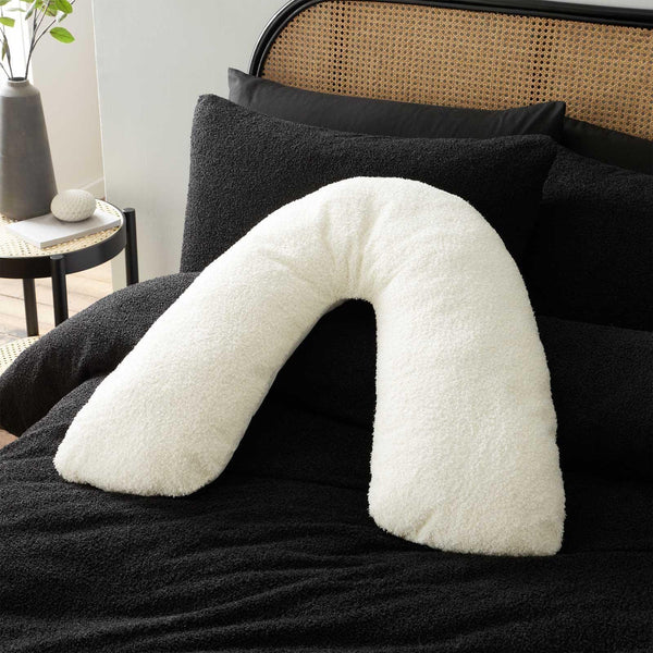 Soft Boucle V-Shaped Cushion Cream - Ideal