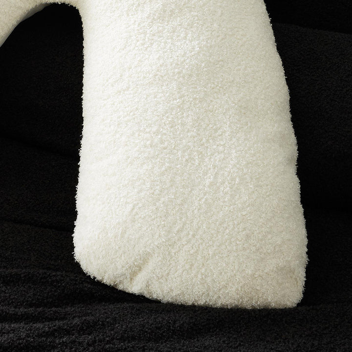 Soft Boucle V-Shaped Cushion Cream - Ideal