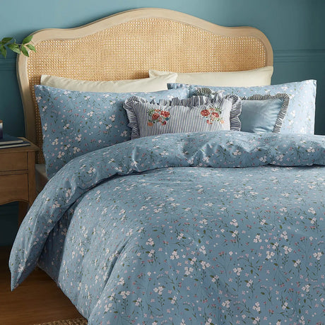 Solene Ruffle Velvet Blue Cushion Cover or Filled Cushion 45cm x 45cm - additional product view 5
