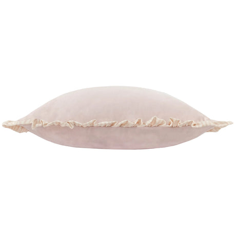 Solene Ruffle Velvet Pink Cushion Cover or Filled Cushion 45cm x 45cm - additional product view 3