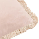 Solene Ruffle Velvet Pink Cushion Cover or Filled Cushion 45cm x 45cm - additional product view 4