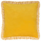 Solene Ruffle Velvet Yellow Cushion Cover or Filled Cushion 45cm x 45cm - additional product view 2