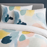 Close-up of matching Solice 100% Cotton Duvet Cover Set pillowcases showing the pattern and fabric detail