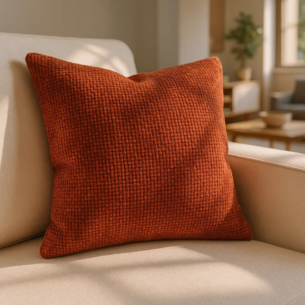 Somerset Chenille Brick Cushion Cover and Filled Cushion 45cm x 45cm