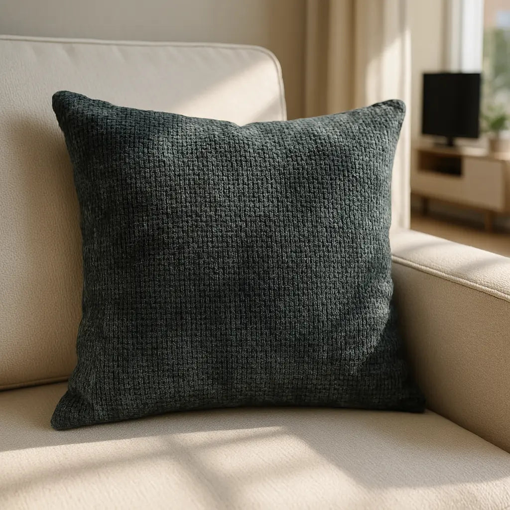 Somerset Chenille Fern Cushion Cover and Filled Cushion 45cm x 45cm