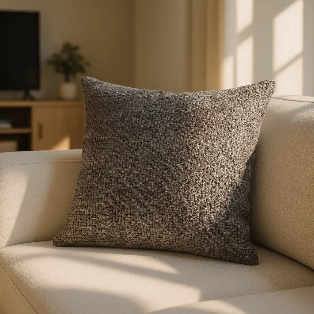 Somerset Chenille Graphite Cushion Cover and Filled Cushion 45cm x 45cm