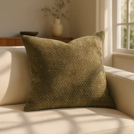 Somerset Chenille Cushion Cover and Filled Cushion 18" x 18" (45cm x 45cm) - Sage