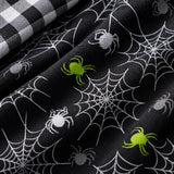 Macro close-up of the duvet cover fabric on the Spiders Grey Halloween Microfibre Duvet Cover Set