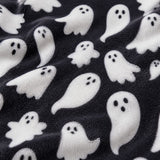 Macro close-up of the soft fleece fabric on the Spooky Ghosts Halloween Microfibre Duvet Cover Set