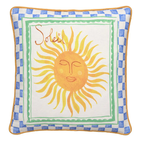Fusion Soleil Sun Illustrated Print Outdoor Filled Cushion 2