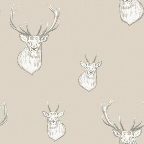 Catherine Lansfield Stag Wallpaper Cream