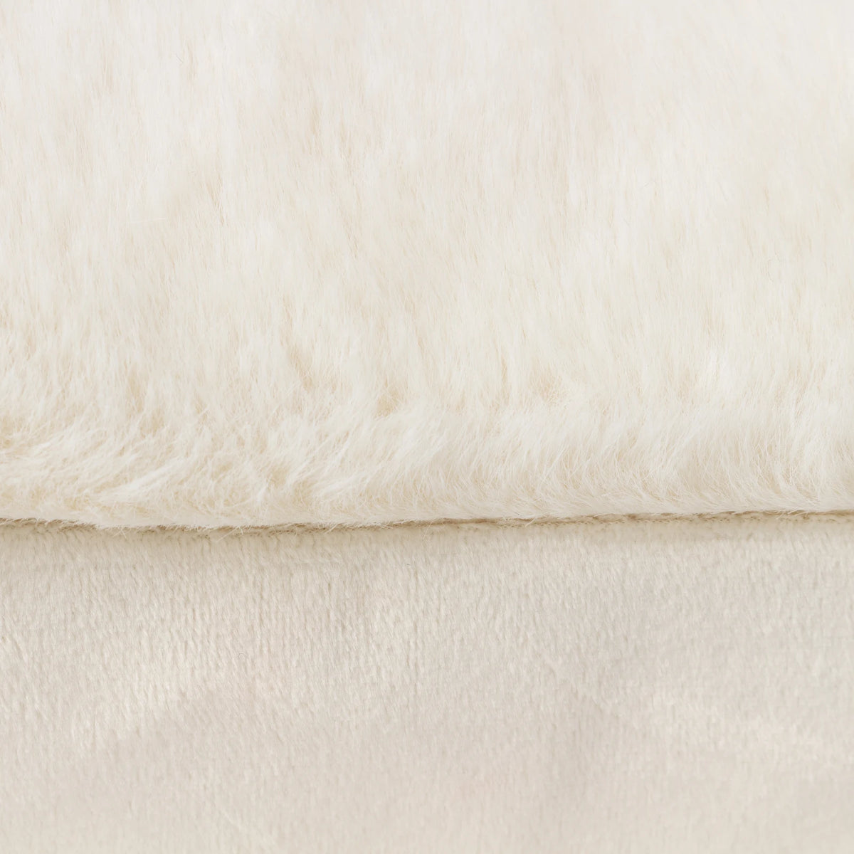 Stanza Faux Fur Velvet Ecru Cushion Cover 55cm x 55cm - additional product view 4