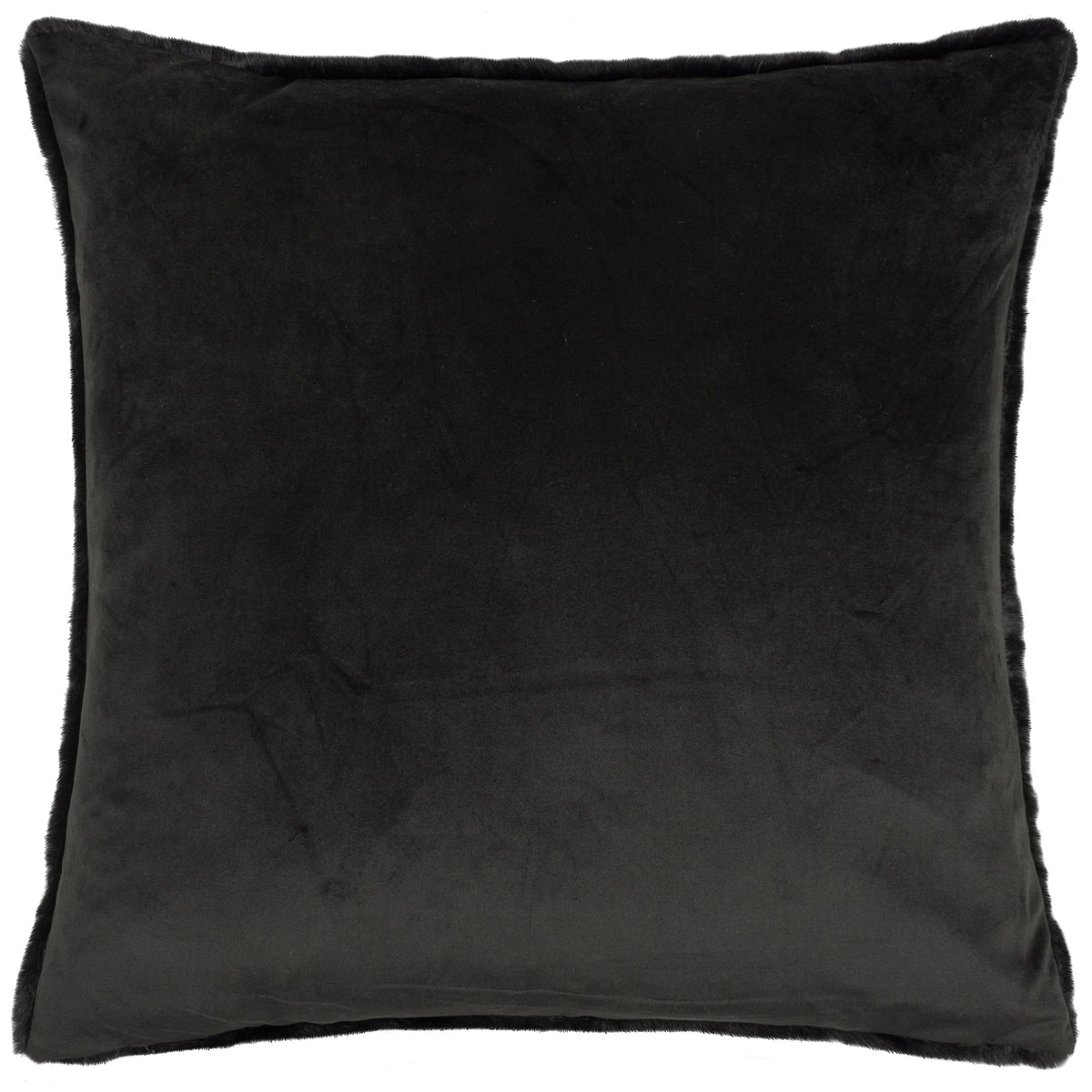 Stanza Faux Fur Velvet Jet Cushion Cover 55cm x 55cm - additional product view 2
