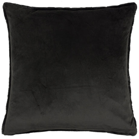 Stanza Faux Fur Velvet Jet Cushion Cover 55cm x 55cm - additional product view 2