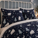 Close-up of matching Starry Night Cosy Microfibre Duvet Cover Set pillowcases showing the pattern and fabric detail