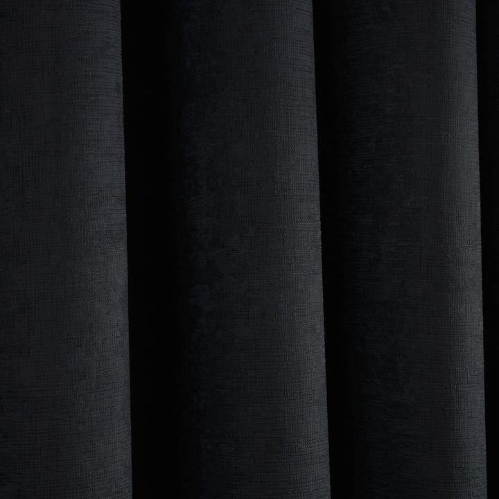 Strata Thermal Dim Out Eyelet Door Curtain Black - Ideal