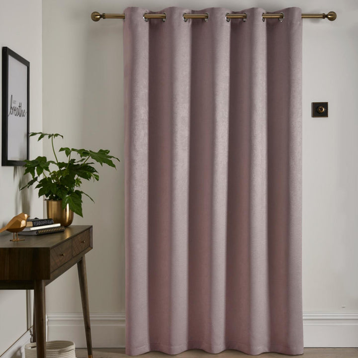 Strata Thermal Dim Out Eyelet Door Curtain Blush - Ideal